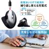 Sanwa Direct Ergonomic Mouse Wireless Rechargeable Quiet 5 Button Blue LED Tendonitis Prevention Black 400-MA127BK