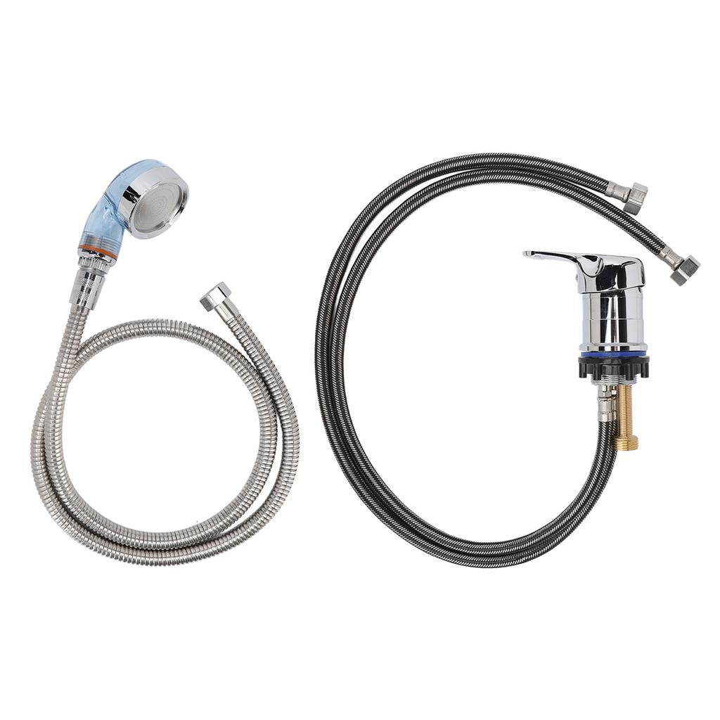 Middle Blue Shampoo Faucet Sprayer Accessory 47.2in Electroplated Hoses 31.5in Shampoo Sprayer