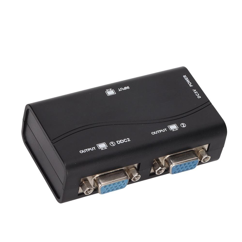 1 in 2 Out VGA Splitter 250MHz Video Distribution Duplicator VGA Splitter Amplifier Laptop