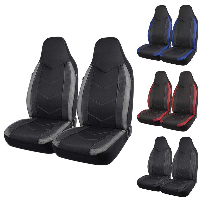 2 Front Universal Mesh Fabric Car Seat Covers High Back Bucket Seat Cover Set Protectors Fit for Most Cars, Trucks, SUVs And Van