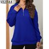 Women's Fashion Casual Spring Fall Solid Color Print Long Sleeve Pullovers & Long Sleeves