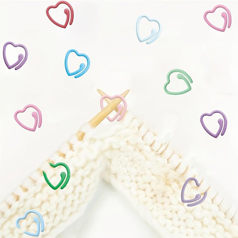 Металлические маркеры для вязания в форме сердечка, с росписью, для вязания и DIY проектов из пряжи