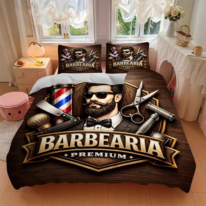 Premium Barber Shop Experience Print 3Pcs Bedding Setduvet Cover With 2 Bedropillowcase Home Birthday Gift