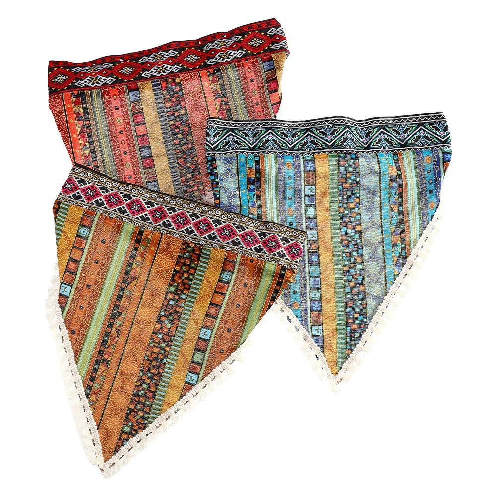 Floral Head Kerchief Scarf Ethnic Style Triangle Head Scarves Stretch Women Turban Summer