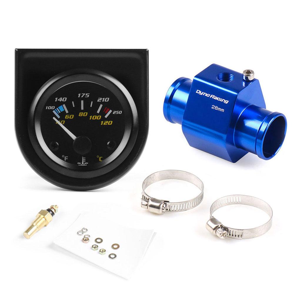 2'' 52MM White Led Water Temperature Gauge 40-120 Celsius/100-250 Fahrenheit With Water Temp Joint Pipe Sensor Adapter 1/8NPT
