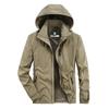 Autumn and Winter Loose Jacket Men's Youth Casual Outdoor Hooded Large Size Elastic Jacket Thin Jacket