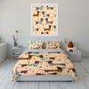 Dachshunds, hearts, striped scarves. Bedding sets Duvet cover sets Duvet covers Pillowcases(1 * Duvet Cover 2 * Pillowcases without duvet insert)