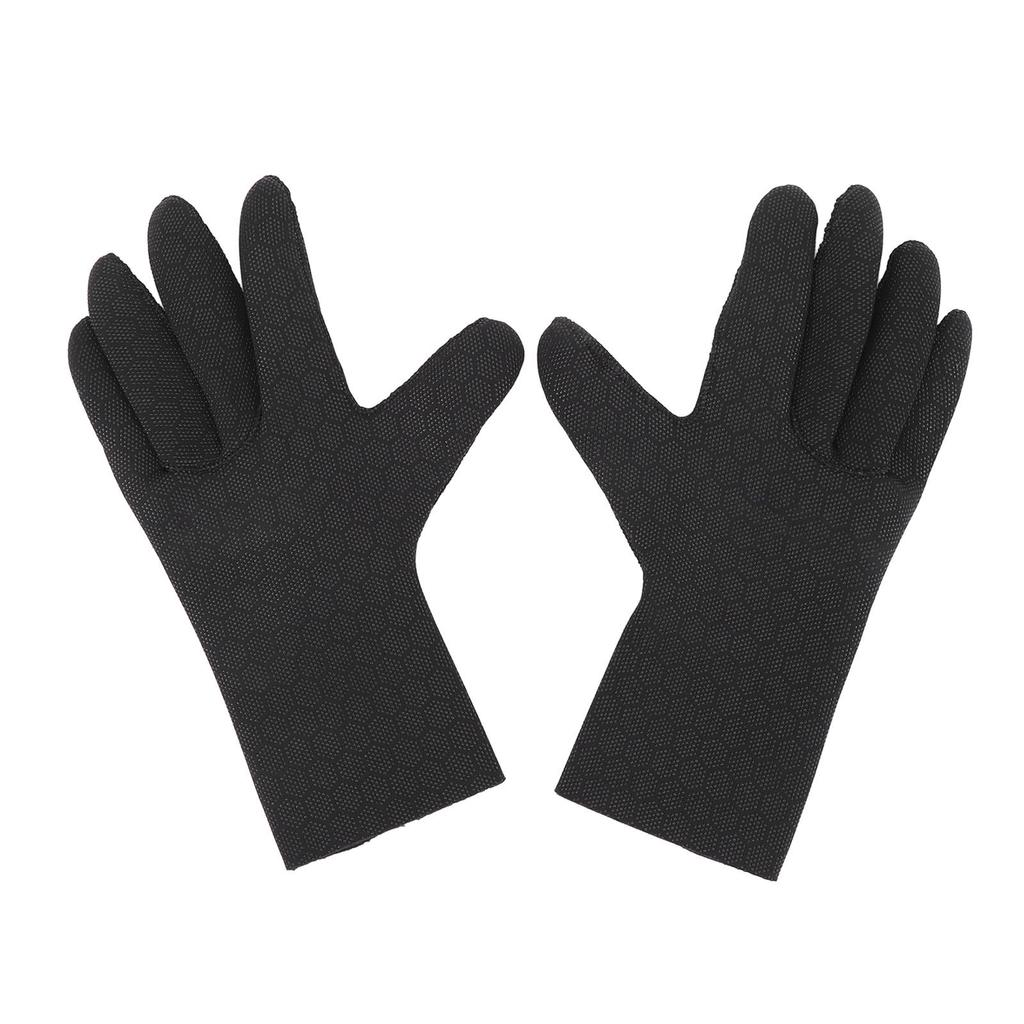 1 Pair Diving Gloves Warm Cold Proof Prevent Slip 3mm Neoprene Five Finger Water Gloves for Snorkeling Boating Surfing L
