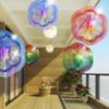 Gradient Color Wind Spinner Catcher Stainless Steel 3D Flowing Light Effect Wind Chimes Parts Outdoor Garden Yard Hanging Decor