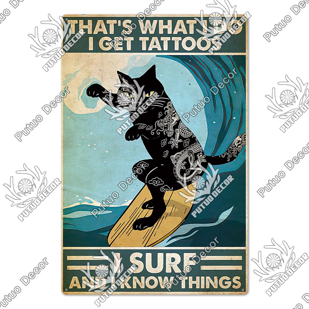 Декор Смешной знак кошки Винтажный металлический жестяной знак Прекрасный плакат о дружбе Аксессуары для кошек Гнездо любителя кошек Украшение стены дома