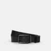 Coach Double Bar Buckle Cut To Size Reversible Belt 38 Mm Gunmetal Charcoal Black