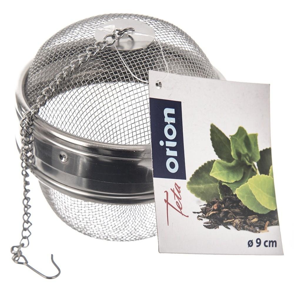 Orion Stainless Steel Spice and Herb Infuser Strainer Basket with Chain 9 cm