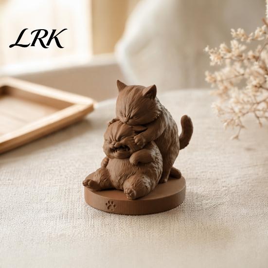 Настольное украшение Кошка Фигурка Играющих Кошек, 3D Печатная Игривая Статуэтка, Милое Забавное Украшение Коллекционная Статуэтка Котенка Подарок для Любителей Отпечаток Лапы