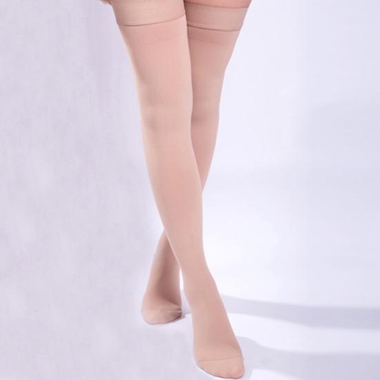 1 Pair Compression Stockings Solid Color Breathable Spandex Thigh High Running Socks for Men Women