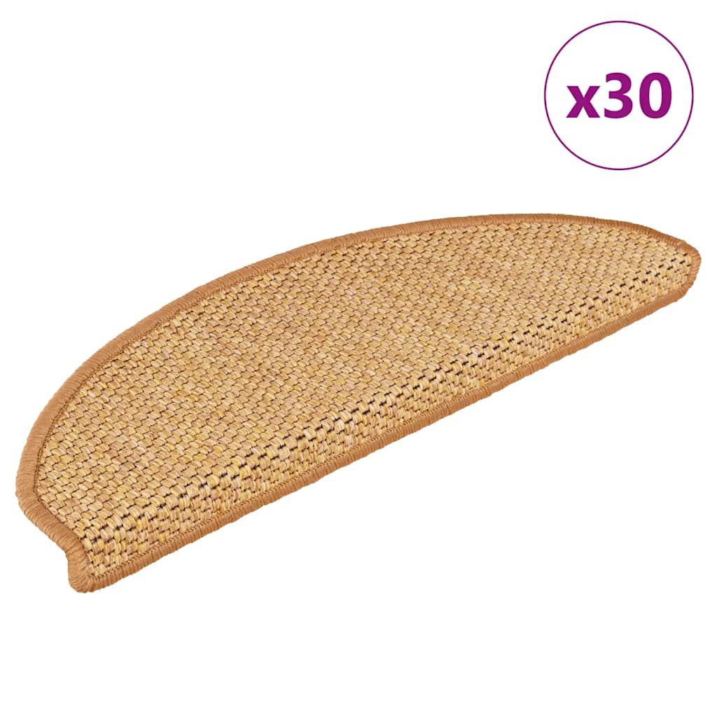 Self Adhesive Stair Treads Sisal Look 30 pcs 65 x 21 x 4 cm Sisal