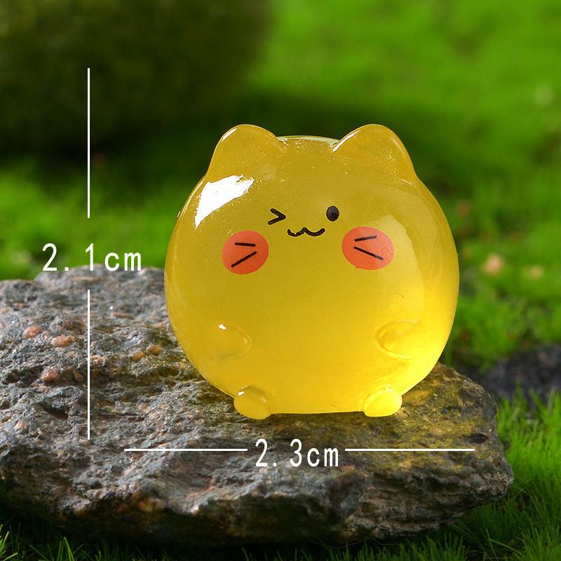 10 шт./лот Миниатюрные светящиеся кошки, животные, светящиеся в темноте, украшения из смолы, украшение для сада фей, мох, террариум, микроландшафт