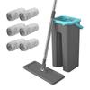 Extra Flat Mop with Wringer Bucket 6 Reusable Microfiber Mops