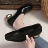 Fashion Fall New Women's Special-shaped Heel Shoes Square Head Shallow Mouth Non-slip Wear Comfortable Low-top Shoes