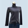 Pile Collar Pure Color Knitting Sweater Long Sleeve Bottoming Shirt Pullover Plaid Soft Glutinous Women's Clothing Tops