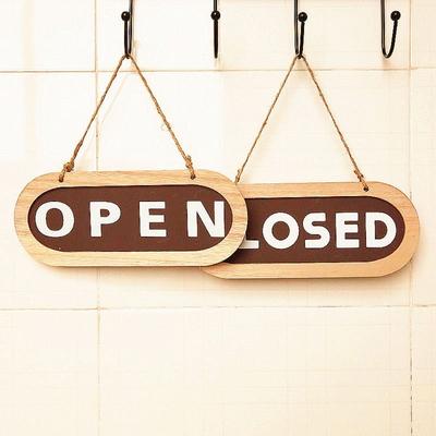 Деревянная двусторонняя табличка на дверь OPEN/CLOZED, подвесная на веревке, для бизнеса, открытая, для магазина, декоративная, прочная, подвесной тег на дверь