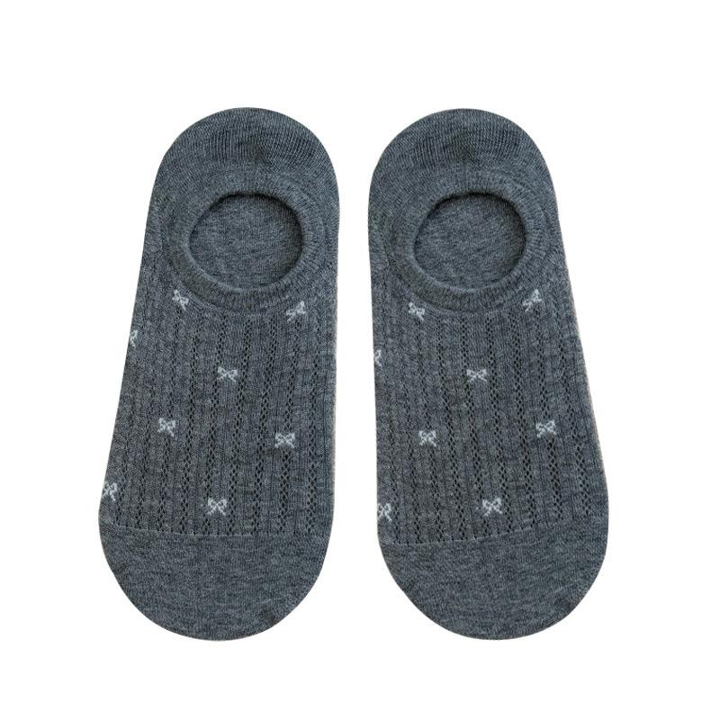 Bow Mesh Boat Socks Women'S Cotton Breathable Summer Thin Low-Top Shallow-Mouth Socks Non-Slip And Non-Slip Women'S Socks