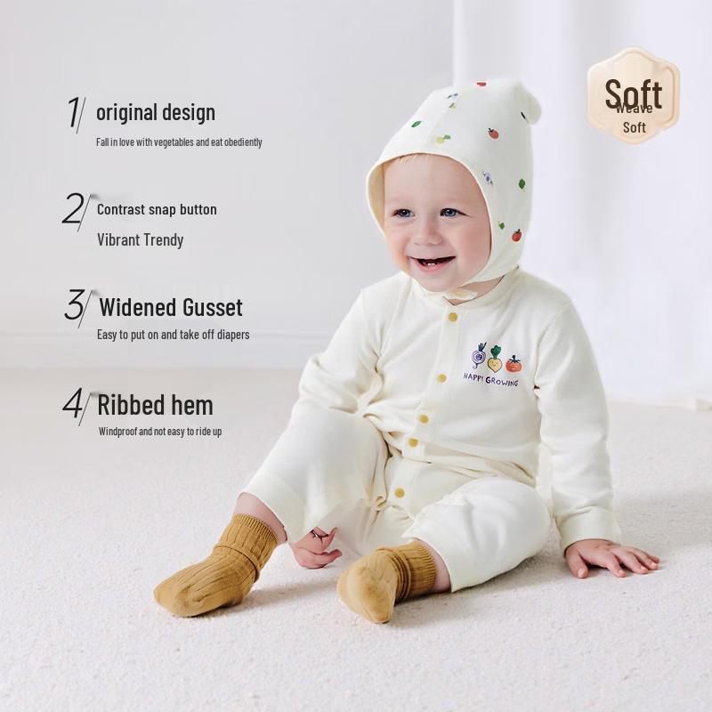 Babylove Pure Cotton Long-Sleeve Romper