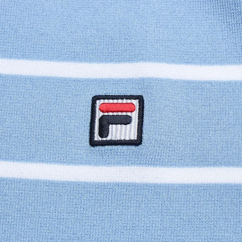 Fila Heritage Fashion Классический Ретро Полосатый Повседневный Облегающий Краткий Рукав Вязаный Топ Женские топы Синий F11W628413FBU