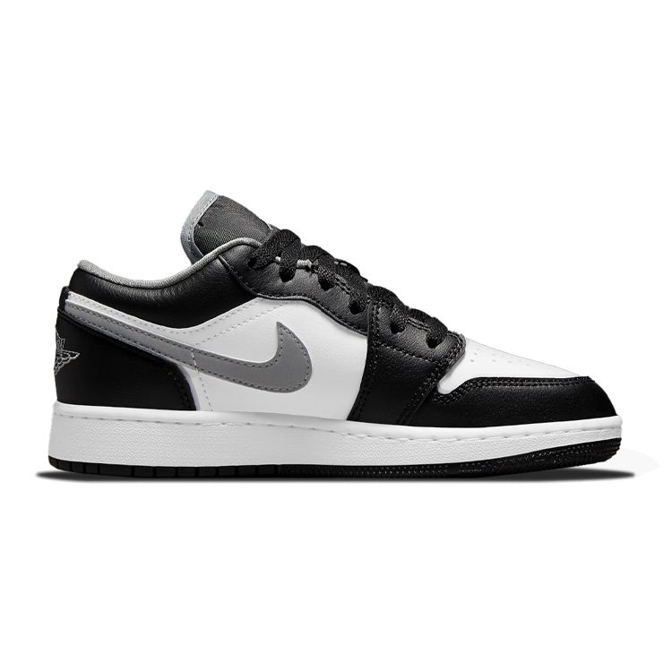 Air Jordan 1 Low GS Black Medium Grey Kids Sneakers White 553560-040