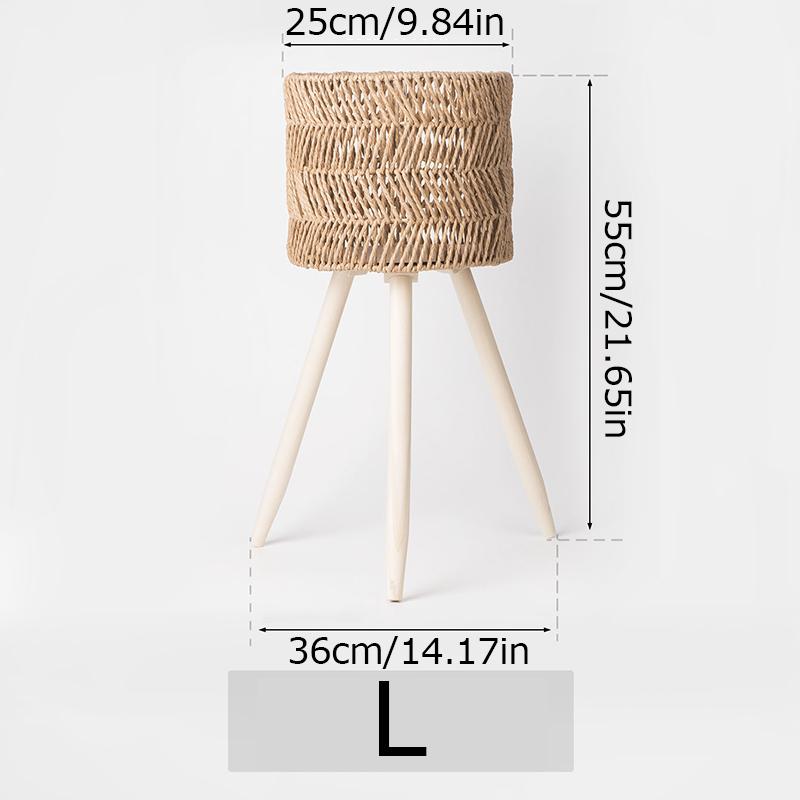 1 шт. Орнамент для дома из ротанга, кашпо для гостиной, твердая древесина, ручная работа, напольная полка из искусственного ротанга, много размеров