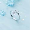 Simple 925 Sterling Silver Leaf Rings For Women Wedding Jewelry Adjustable Rings Anillos Jz544