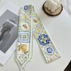 Versatile Hair Tie Fresh Floral Bag Strap Summer Satin Silk Ribbon Scarf  for Women