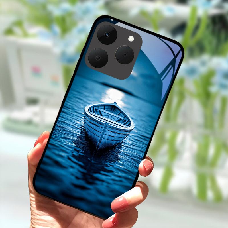 Роскошный чехол из закаленного стекла для Realme 15T 5G, ударопрочный жесткий ПК чехол для телефона для Realme 15 T RMX5112, чехол с защитой камеры Funda