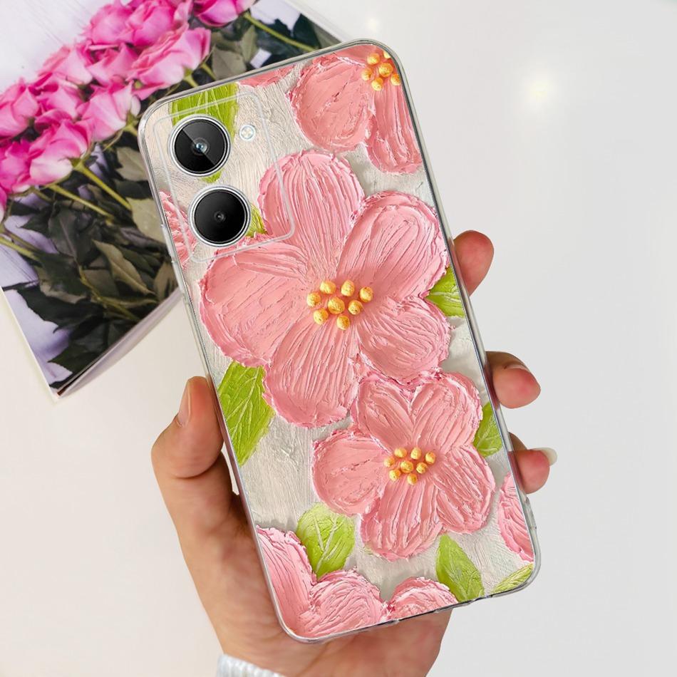 Милый чехол с рисунком Цветущего Кота для Realme 10 / Realme 10 Pro / Realme 10 Pro+ Мягкий Силиконовый TPU Чехол для Realme10 4G 10Pro Plus