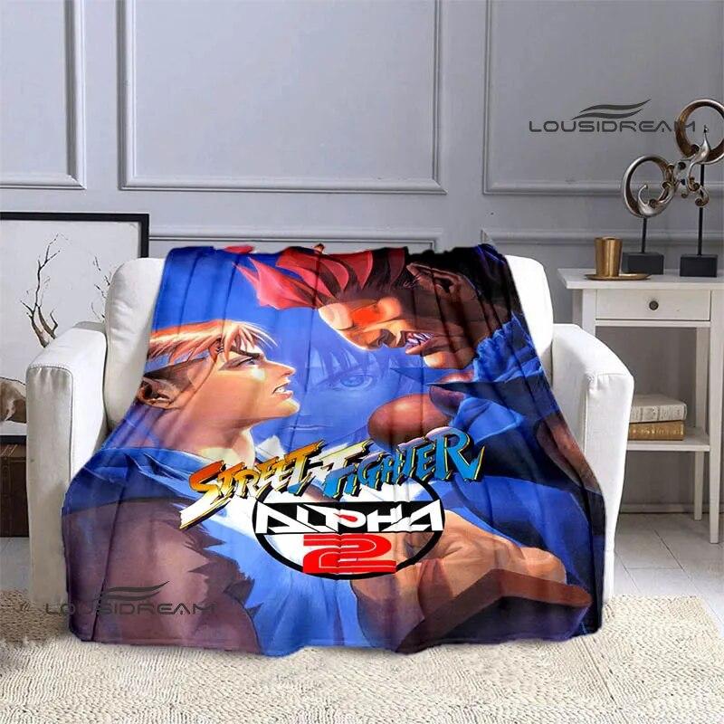 Классическое одеяло с принтом Street Fighter, теплое одеяло с фланцами, подкладка для кровати, домашнее дорожное одеяло, одеяло для пикника, подарок на день рождения