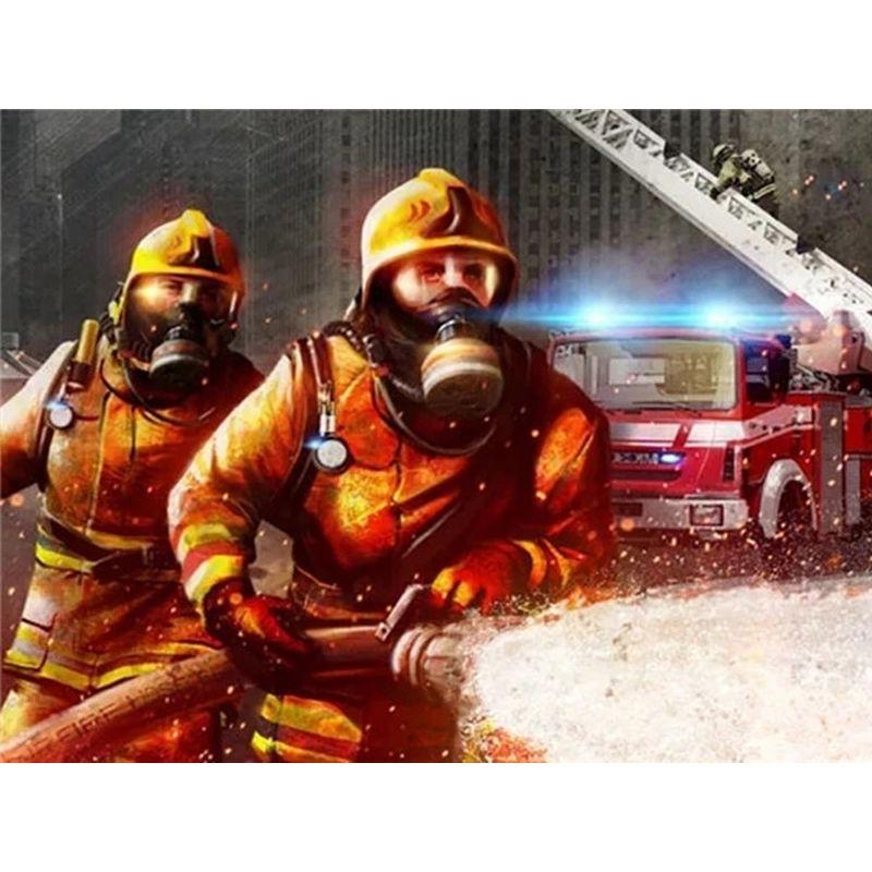 Fire Fighting Hero 5d Diamond Painting Full Drill Round Diamond Mosaic  Embroidery Handmade For Adult Children Gift