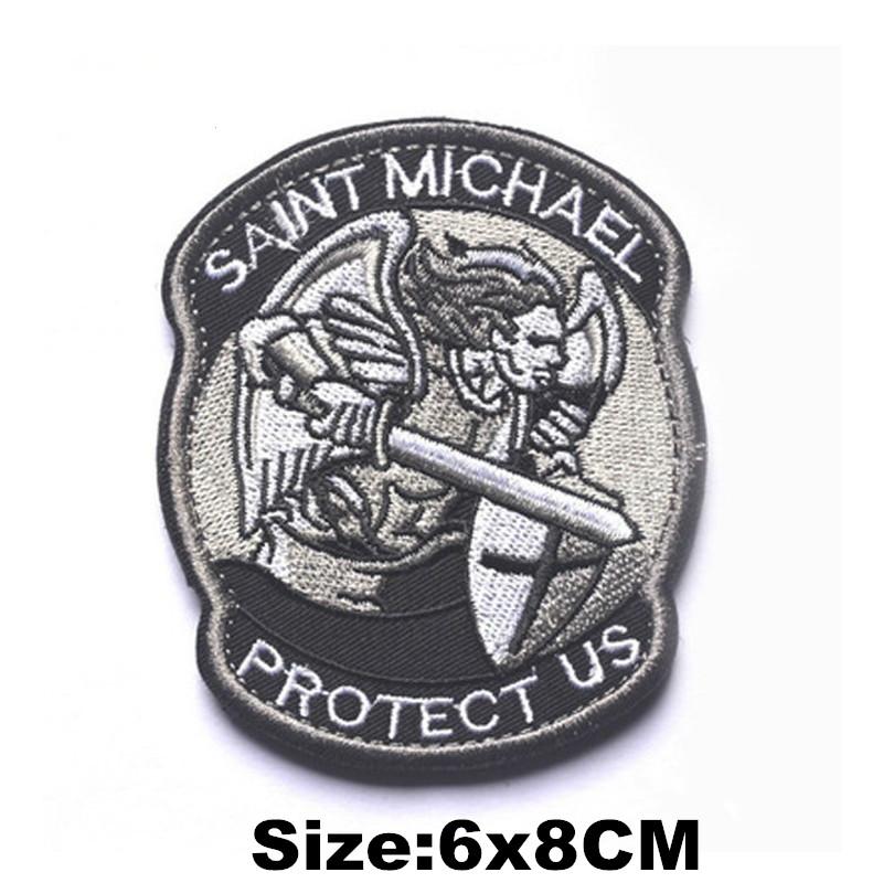 Значок SAINT MICHAEL PROTECT US, вышитые нашивки на крючках, военные тактические нашивки для одежды, нарукавные повязки для кепок, рюкзаков, знаки отличия, декоративные