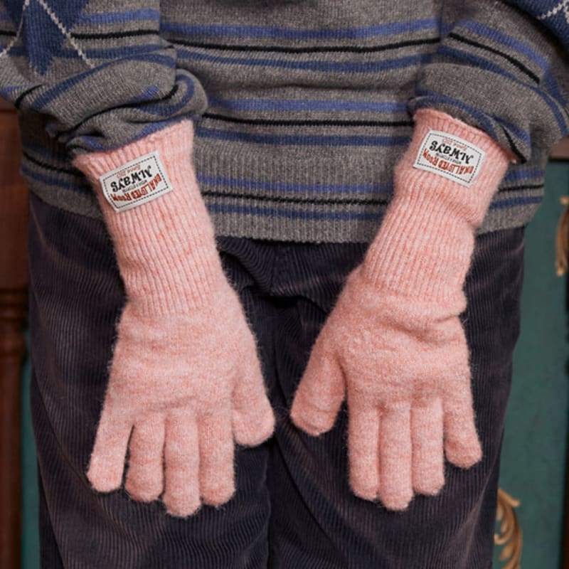 НЕ ЛЕГИРОВАННЫЕ ВЯЗАНЫЕ ПЕРЧАТКИ С НАЧЕСОМ / РОЗОВЫЕ