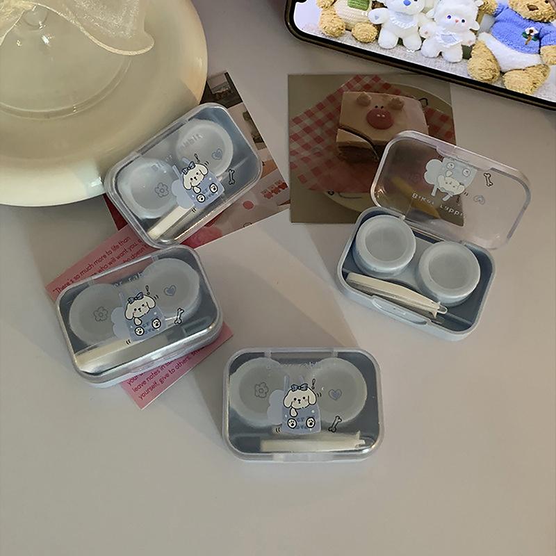 Милый мультяшный футляр для контактных линз, портативный мини-бокс для контактных линз для девочек, красивый контейнер для хранения зрачков, дорожный набор