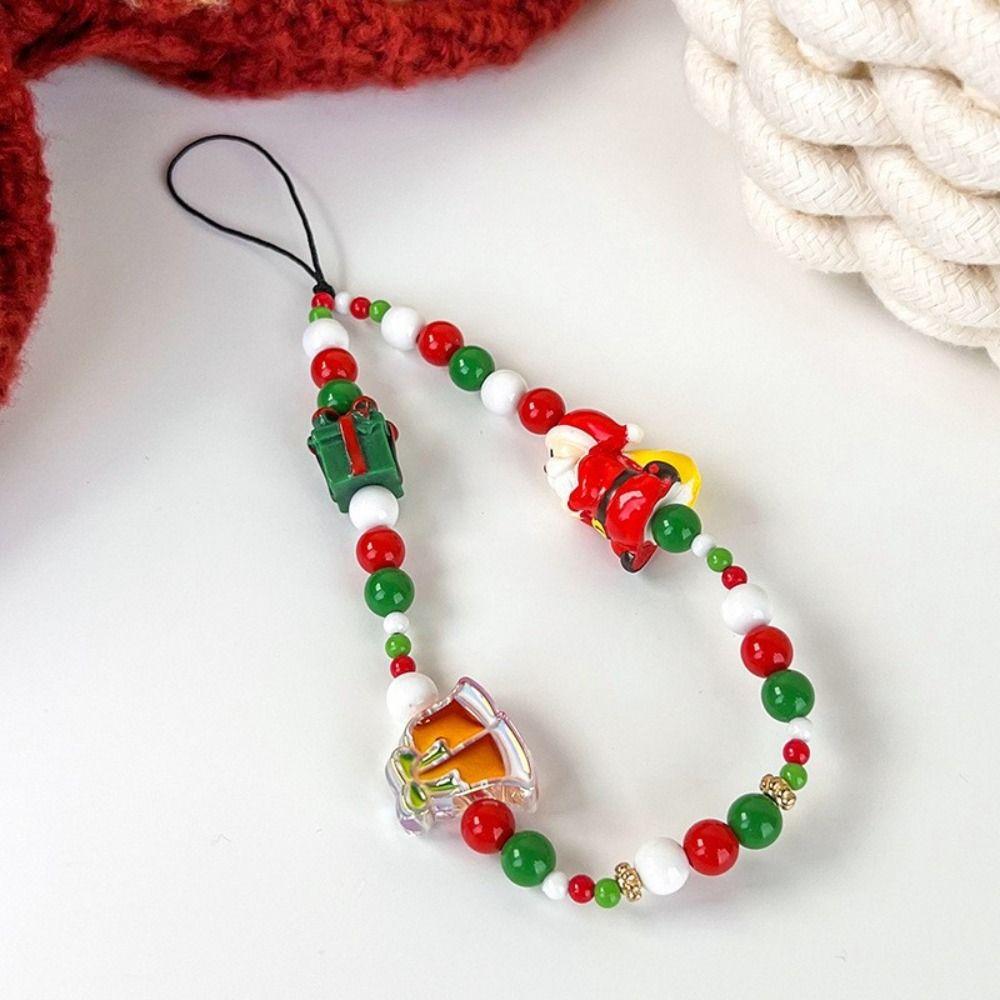Рождественская серия Снеговик Колокольчик Цепочка для телефона Шляпа снеговика Колокольчик Санта Мобильная цепочка для телефона Мобильный телефон