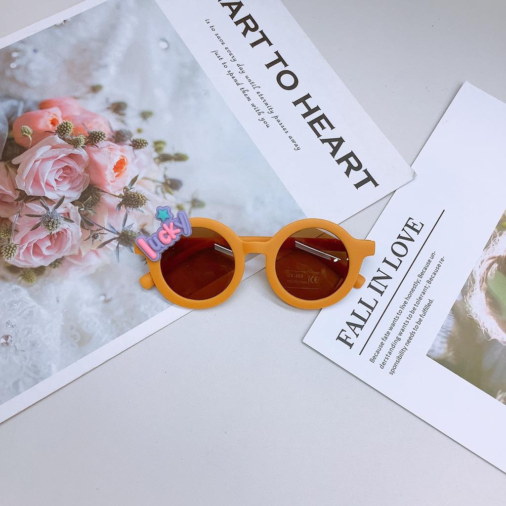 Модные детские солнцезащитные очки, милые липкие цветочные детские солнцезащитные очки, солнцезащитный крем, вогнутая форма, детские очки Tide