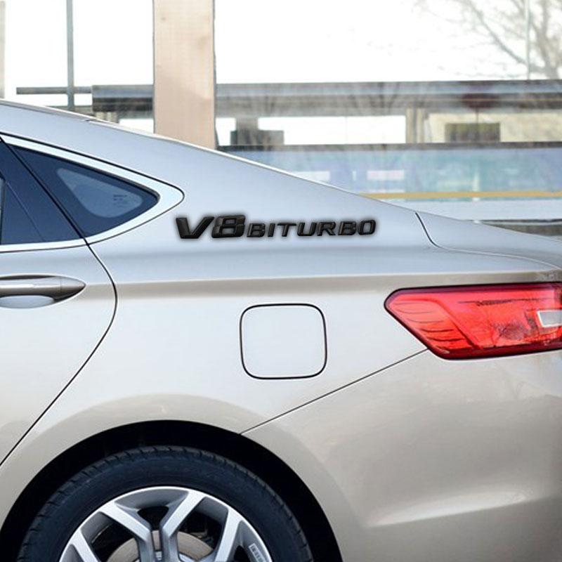 1Pcs Car Trunk 3D Sticker Sideways Sticker Car Hood Sticker For Mercedes-Benzs V8 BITURBO CLK CLA Class CES SLK GLK SLS CLG GLE GLC GLB