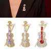 Classical Metal Lapel Pin Violin Brooch for Musicians and Stylish Enthusiasts Popular Pin for Formal Event Dressingup