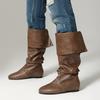 Women's medium boots autumn and winter new flat casual boots retro stage catwalk boots