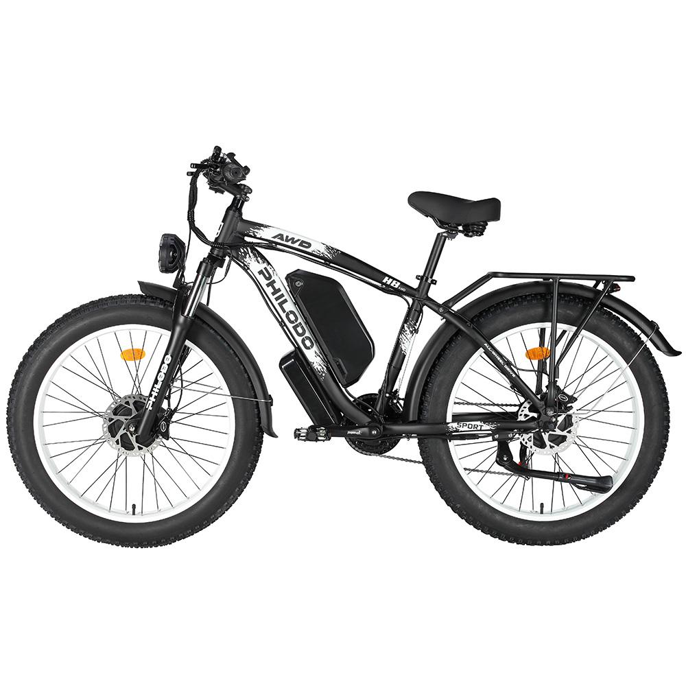 Электровелосипед Philodo H8 26" 3000W Мотор Внедорожный Электровелосипед 48V 26AH 21 скорость Толстые шины Взрослый Электровелосипед Максимальная нагрузка 150 кг Белый
