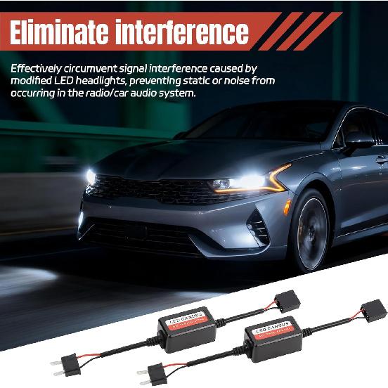 2PCS H7 LED Bulb Decoder, H7 LED Light CANbus Decoder Anti Flicker Harness, Resistor Decoders Error Free Adapter, Fix Headlights Fog Light DRL Error