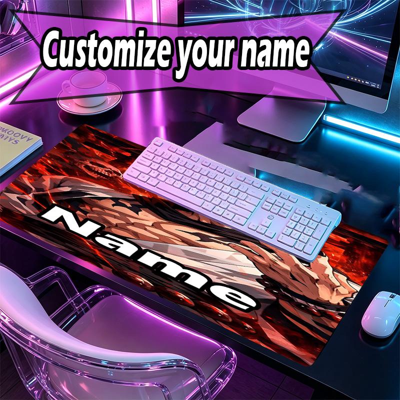 Custom Name Personalized Jujutsu Kaisen Pattern Mousepad, Laptop PC Desk Mat, Decorative Desk Mat for Home Keyboard Pad Gift