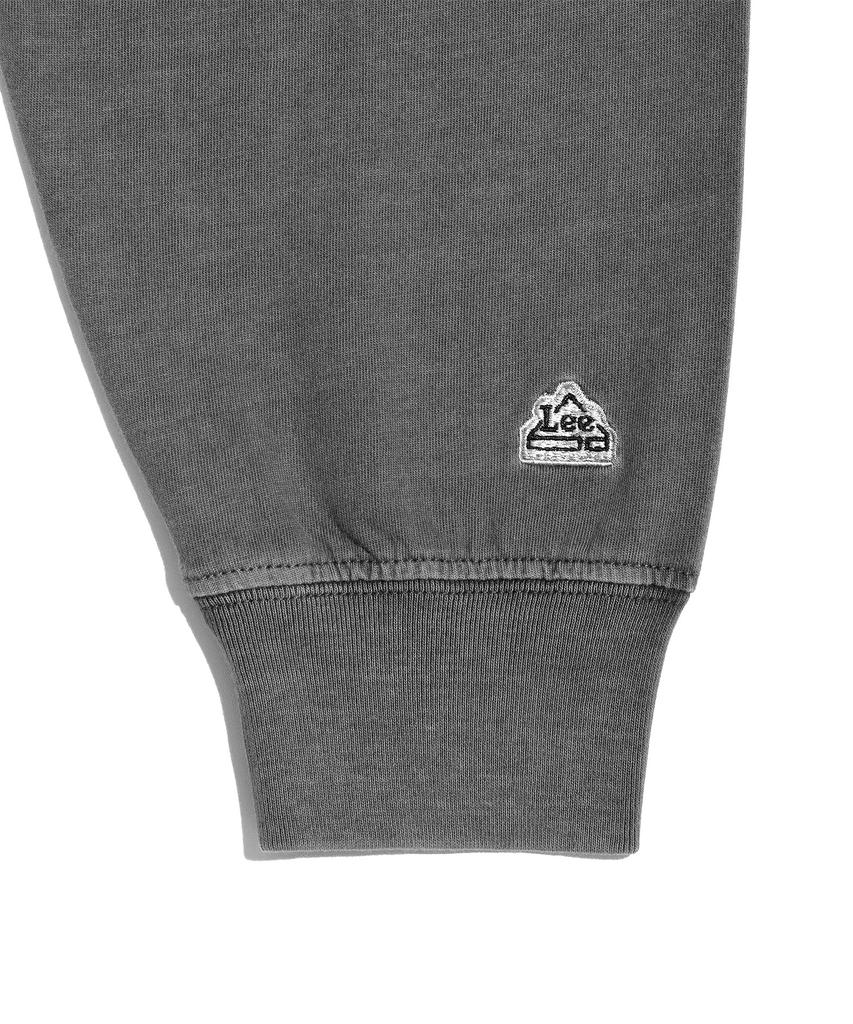 LEE Big Twitch Logo Dyed Long Sleeve T-Shirt Pigment Charcoal