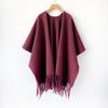 Autumn and Winter Warm Thickened Solid Color Imitation Cashmere Scarf Winter Shawl Scarf Women's Versatile Fringed Shawl