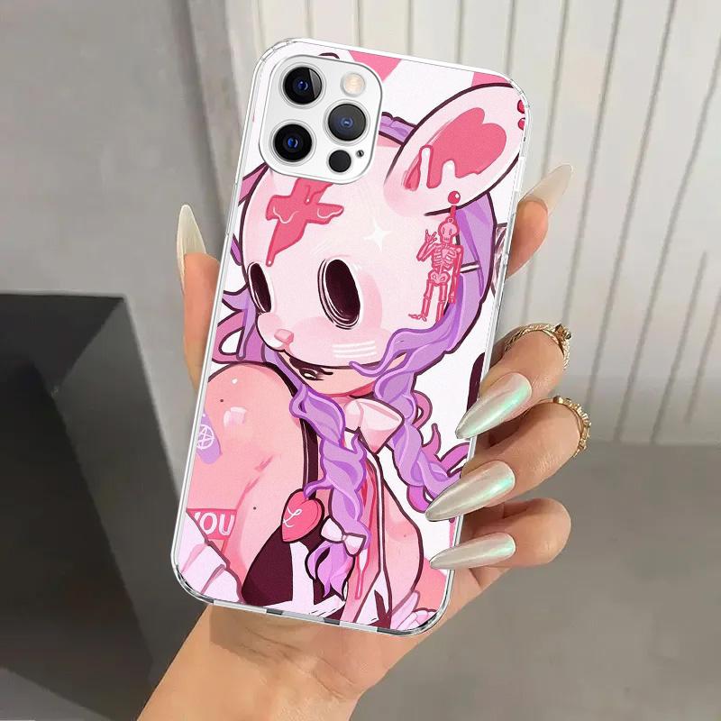 Милый Аниме Девушка INS Чехол для Телефона для Iphone 17 Air 16 15 Plus 14 13 Mini 12 11 Pro Max 16E 7 8 SE 2020 Мягкий Funda Печатный Корпус 17 A