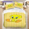 Tweety Bird Pink Bow Pink Background Threepiece Set 1 Duvet Cover 2 Pillowcase Without Core Bedding Set Duvet Cover And Pillowcase